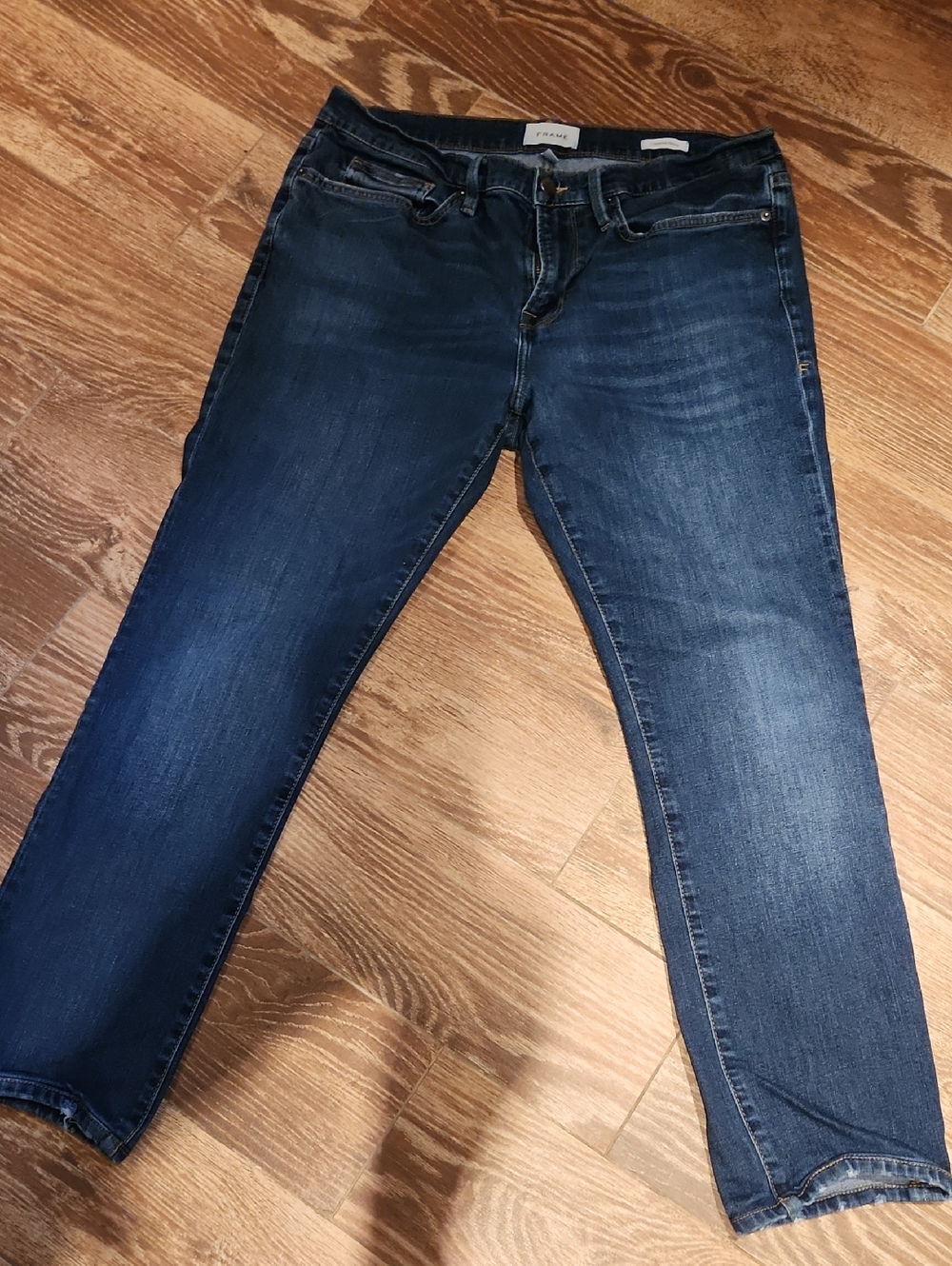 Frame Denim indigo blue straight jeans